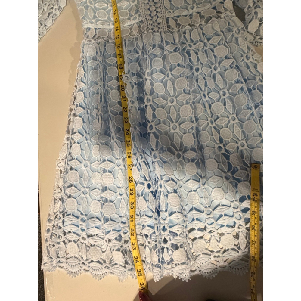 EillyBazar Light Blue Lace Long Sleeve Dress Women's M - Picture 9 of 10